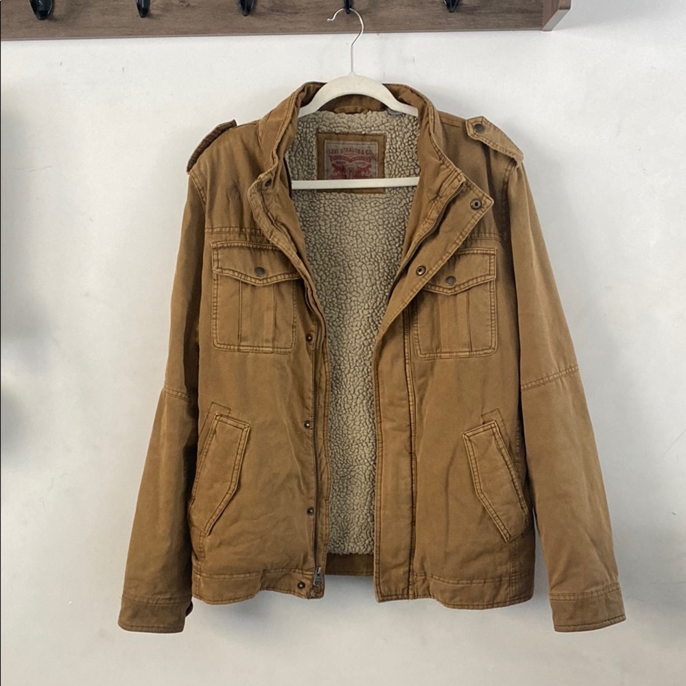 Levi's Tan Military Field Jacket Classic Utility Style